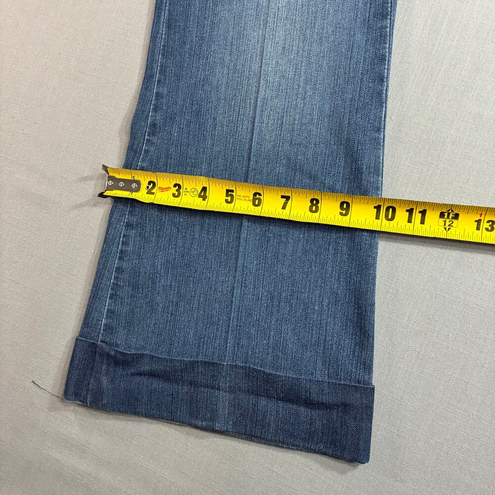 Z Cavaricci Womens Size 10 Bootcut Jeans Blue Stretch Cuffed Hem Y2K - Picture 8 of 10